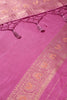 Bashful Pink Colour Zari Woven South Silk Saree