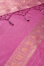 Bashful Pink Colour Zari Woven South Silk Saree