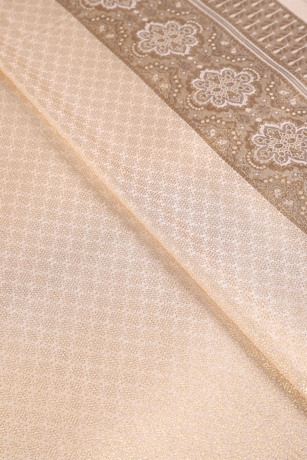 Cream Colour Silk Zari Woven Saree