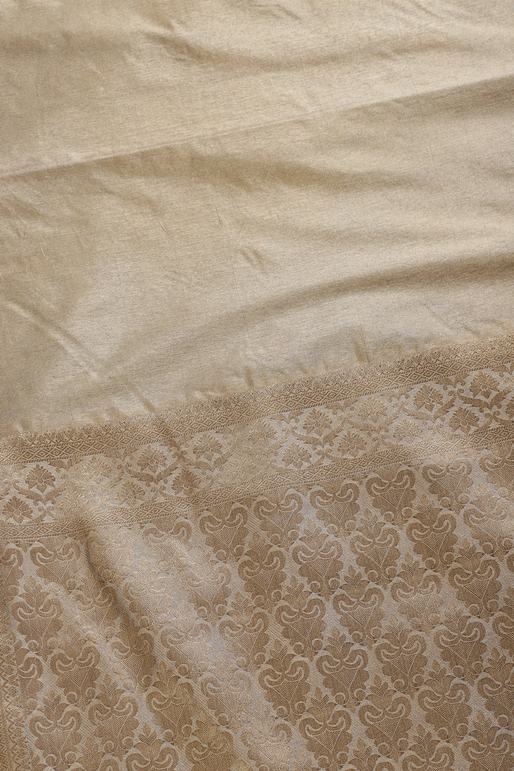 Beige Colour Silk Woven Saree