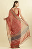 Rust Bandhani Printed Cotton Saree