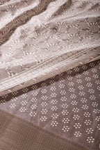 Dusty Mauve Colour Printed & Woven Cotton Silk Saree