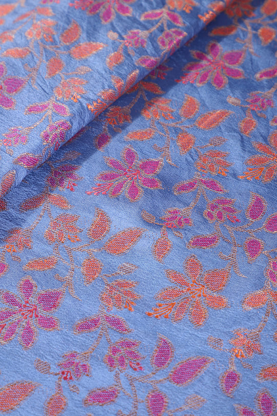 Blue Colour Tussar Woven Silk Saree