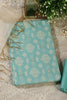 Turquoise  Chanderi Cotton Woven Unstitched Suit