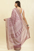Mauve Cotton Silk Boota Printed And Zari Woven Saree