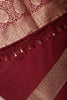 Dark Scarlet Colour Silk Zari Woven Saree