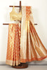 Red & Gold Dual Toned Silk Woven Saree