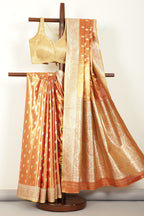 Red & Gold Dual Toned Silk Woven Saree