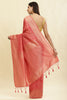 Dark Peach Lightweight Banarasi Silk Weaving Saree
