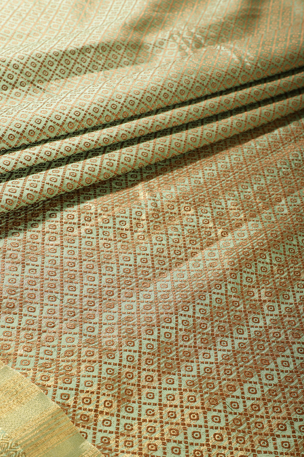 Mint Green Color Zari & Resham Weaving Silk Saree