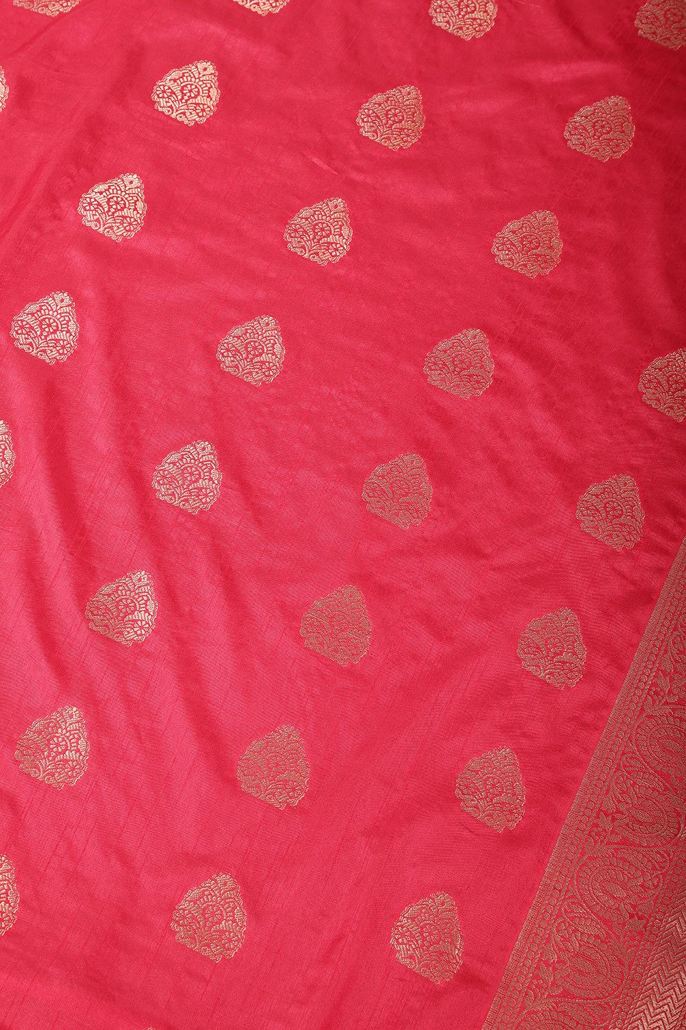 Raspberry Color Silk Zari Woven Saree