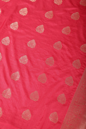 Raspberry Color Silk Zari Woven Saree