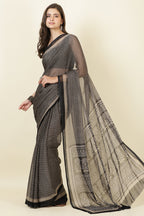 Black Georgette Printed Saree