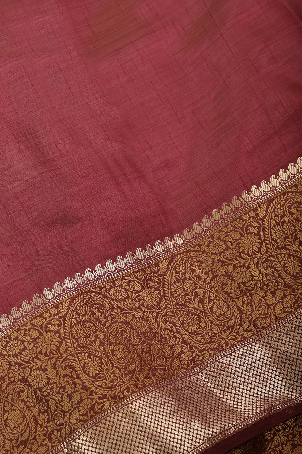 Wine Woven Cotton Silk Saree