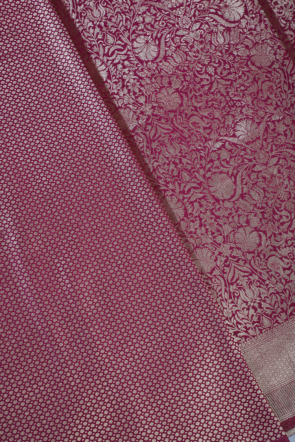 Wine Floral Zaal Woven South Silk Saree