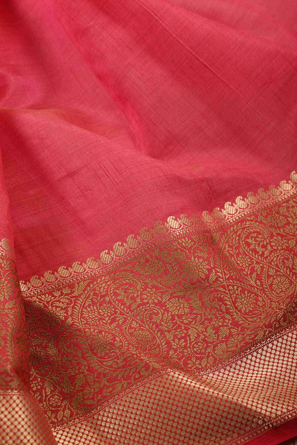 Pastel Red Woven Cotton Silk Saree