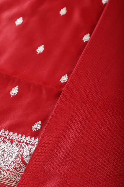 Red Banarsi Silk Zari Woven Saree