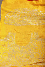 Red Color Bandhej Modal Silk Zari Woven Saree