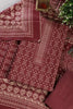 Wine Printed Pashmina Unstitched Suit Fabric