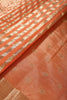 Orange Cotton Silk Zari Woven Saree