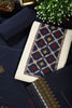 Cream & Indigo Color Khadi Cotton Unstitched Suit Material