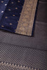 Navy Blue Banarsi Silk Zari Woven Saree