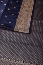 Navy Blue Banarsi Silk Zari Woven Saree