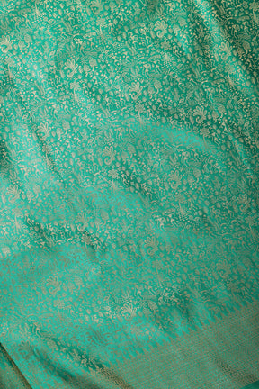 Teal Green Zari Woven Soft Silk Saree (Copy)