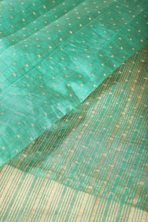 Mint Green Zari Woven Silk Saree