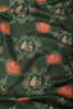 Bottle Green Cotton Kalamkari Printed Saree