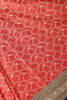 Red & Black Dual Toned Silk Floral Jal Woven Saree