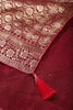 Wine Color Banarasi Woven Tussar Silk Saree