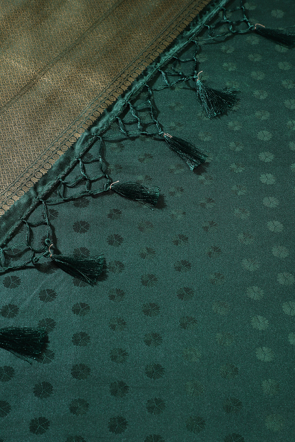 Wine & Green Floral Zari Woven Sarees