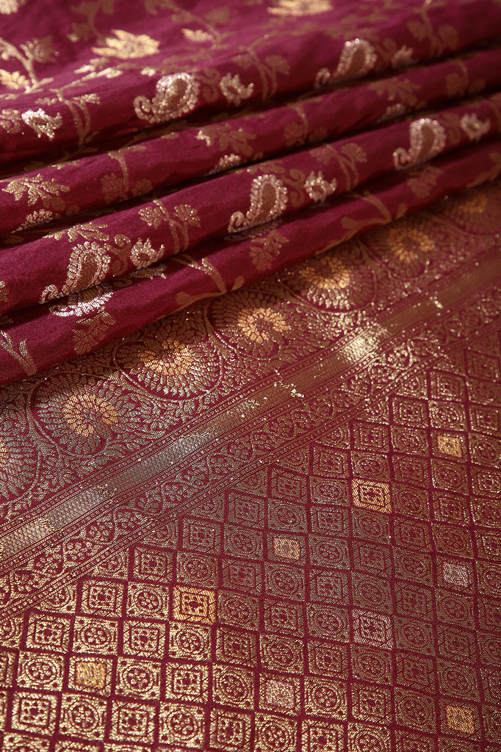 Wine Color Zari Woven South Silk Saree