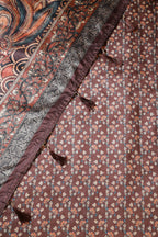 Rust Tussar Silk Digital-Inspired Printed Saree