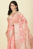 Peach Cotton Zari Woven Saree