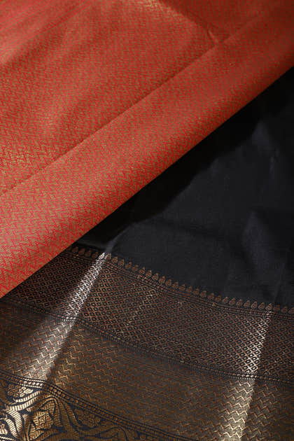 Black Zari Woven Art Silk Saree