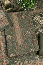 Green Digital Printed Pashmina Unstitched Suit Fabric
