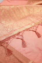 Peach Colour Silk Woven Saree