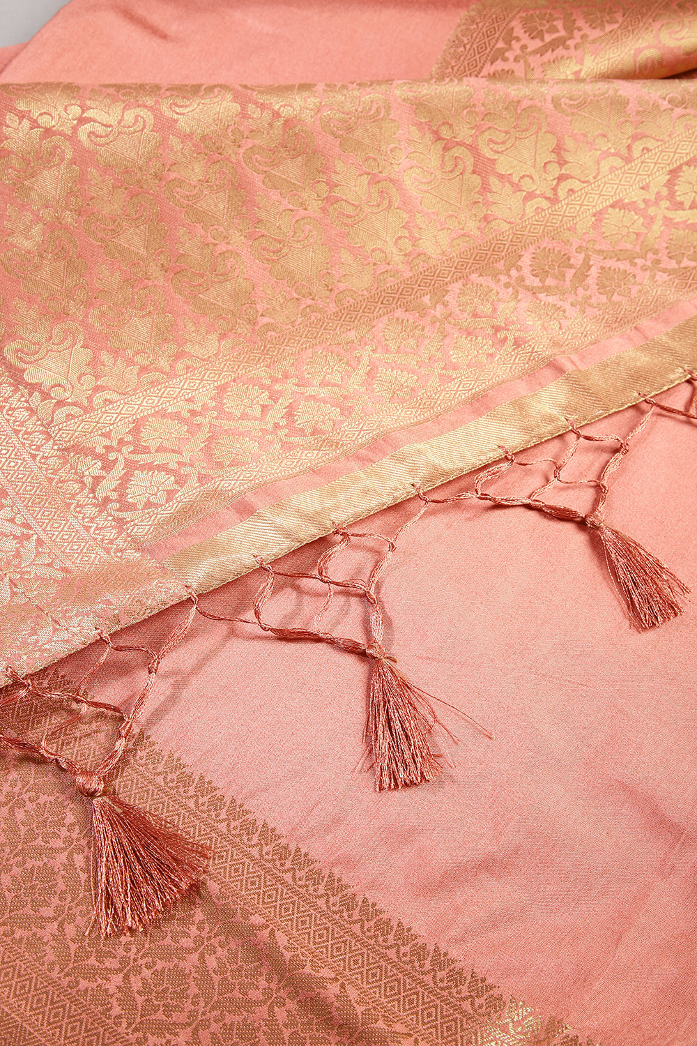 Peach Colour Silk Woven Saree