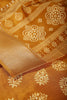 Mustard Color Block Printed Cotton Silk Saree