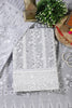 Grey Cotton Floral Printed And Resham Embroidered Unstitched Suit Material