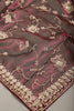 Wine Pure Tissue Silk Saree with Pearl and Zardozi Handwork