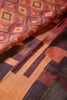 Maroon Printed Tussar Silk Saree