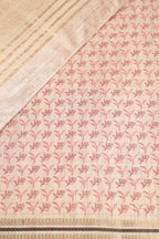 Dusty Pink Cotton Silk Floral Printed Saree