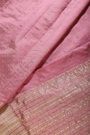 Dusty Pink Zari Woven Silk Saree