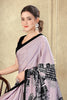 Mauve Printed Crepe Silk Saree