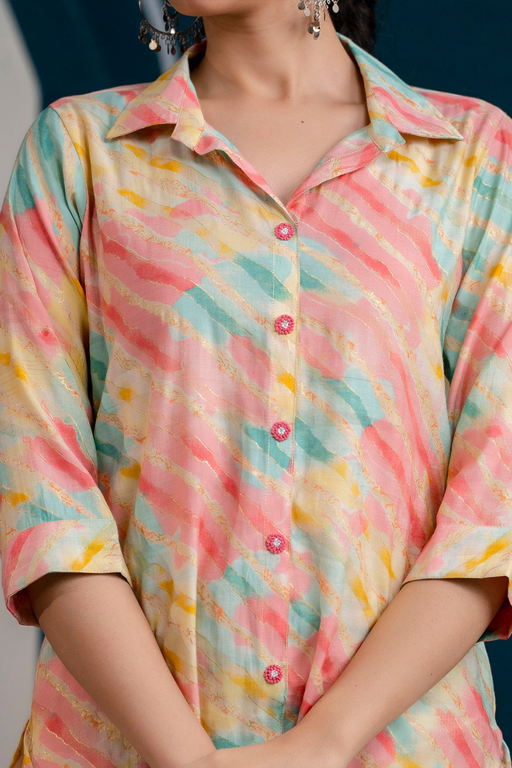 Multi-Color Muslin Printed Co-Ord Set