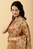 Beige Color Chanderi Woven Saree