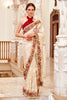 Cream Color Organza Embroidered Saree